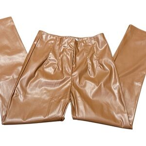 Day + Moon Brown Faux Leather High Rise Pants Size Small
